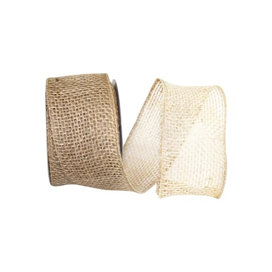JAM Paper 2.5" x 10yd. Burlap Wired Ribbon
